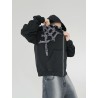 Distressed spiderweb 3.0 zip hoodie