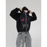 Destroyed skull zip hoodie