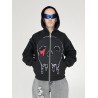 Destroyed skull zip hoodie