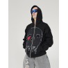 Destroyed skull zip hoodie