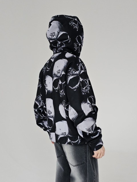 Full print NLP skull fleece hoodie