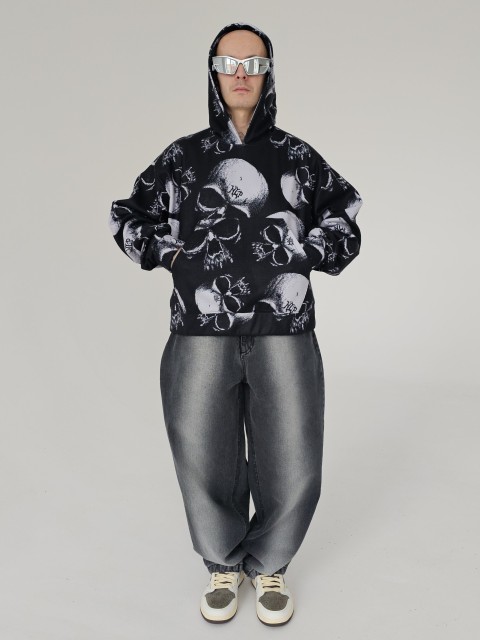 Full print NLP skull fleece hoodie