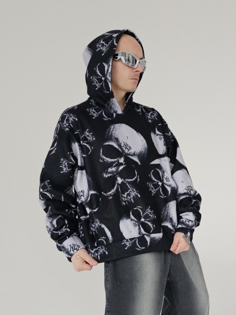 Full print NLP skull fleece hoodie