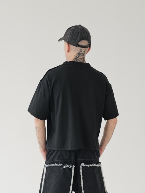 Destroyed tribal black tees