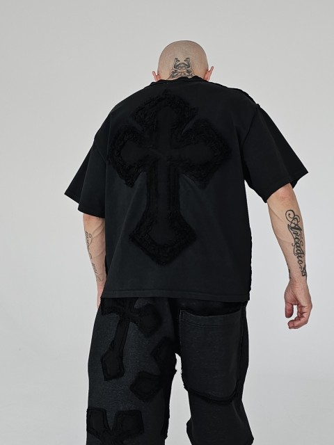 ✞ Destroyed cross czarny t-shirt ✞