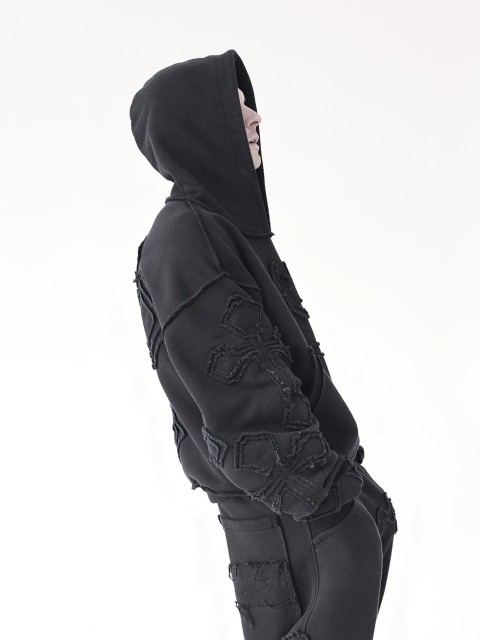 Broken Faith destroyed hoodie black